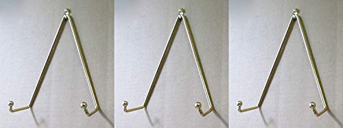  Brass Set Of 3 Plate Hangers, Displays Plates On Wall Size 8" To 11" In Diameter