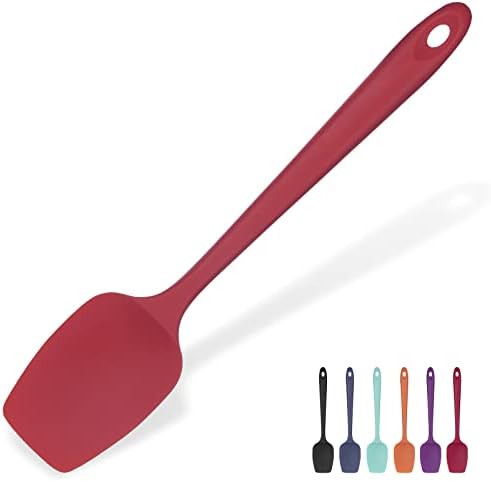  Heat Resistant Silicone Large Spatula: U-Taste 600ºF High Heat Flexible 11.38in Silicon Mixing Stirring Cooking Scraping Baking Bowl Scraper Seamless Spreader For Kitchen Nonstick Cookware (Aqua Sky)