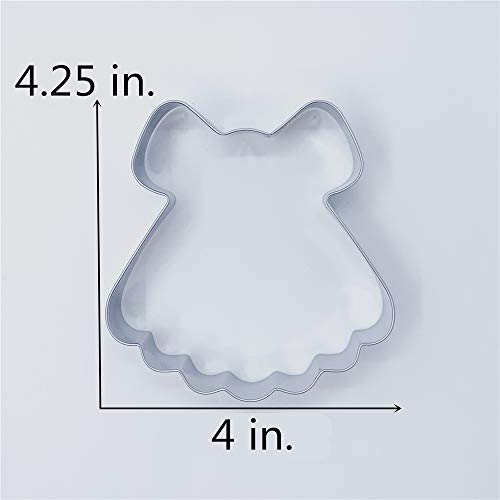  Princess Dress Cookie Cutter - 4 X 4.2 Inches - Stainless Steel
