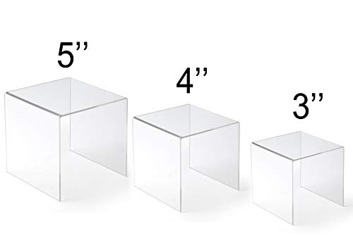  ® 3'' 4'' 5'' -6 PC Clear Acrylic Display Riser Jewelry Showcase Fixtures, Food Display Riser (Set Of 2)