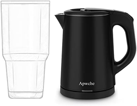  Small Electric Kettle, Portable Kettle With 304 Stainless Steel Travel Kettle 27oz/0.8L Electric Tea Kettle For Business Trip, Small Electric Kettle With Auto Shut-Off (black)
