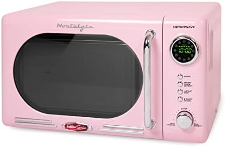 Retro Compact Countertop Microwave Oven, 0.7 Cu. Ft. 700-Watts With LED Digital Display, Child Lock, Easy Clean Interior, Black