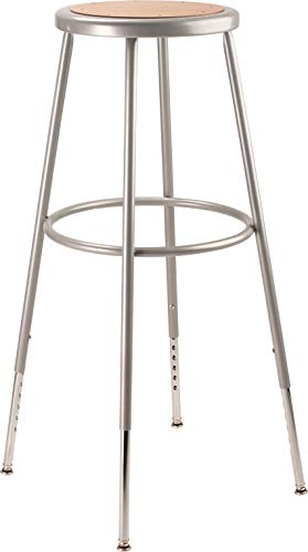  6230H-CN Steel Stool With Hardboard Seat Adjustable, 31"-39", Grey (Pack Of 3)