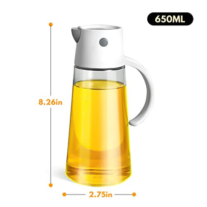  Glass Olive Oil Dispenser Bottles For Kitchen, Automatic Flip Cooking Oil Dispenser Bottle, Vinegar Dispenser Bottle, 650ML 22oz