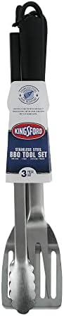  Heavy Duty BBQ Tool Set - Fork, Tong, & Spatula - Deluxe Stainless Steel Grill Utensils - Grilling Tools For The BBQ Grill Master Or Beginner Griller