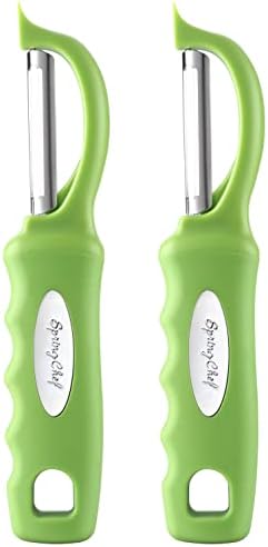  Spring Chef Premium Swivel Vegetable Peeler, Black