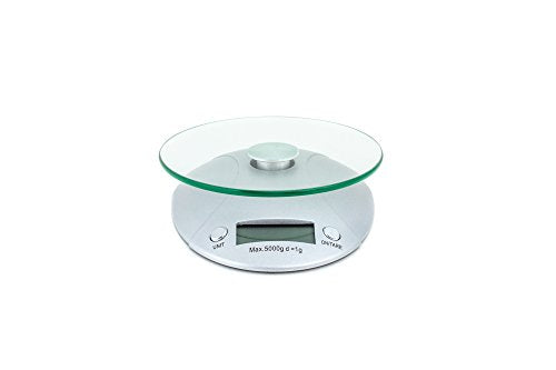  Digital Kitchen Scale With Removable Glass Tray, 7.25 X 6 X 1.5 Inches, Multicolored