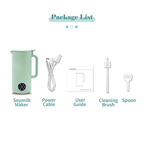  Soymilk Maker - 350mL Juicer Soy Milk Machine With Stainless Steel And Blade, Multi Cooker Mixer For Rice Cereal Boiling , US Plug 110V, Green