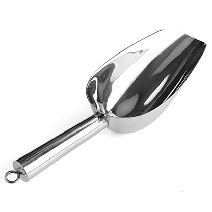  Stainless Steel Ice Scooper, Small Metal Food Candy Scoop For Kitchen Bar Party Wedding, Thickened Material, Dishwasher Safe. (8 OZ)
