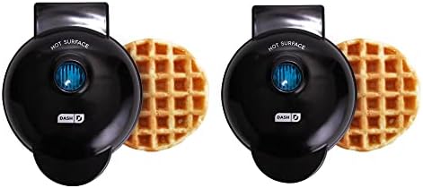 Dash Ash Mini Waffle Maker (2 Pack) For Individual Waffles Hash Browns, Keto Chaffles With Easy To Clean, Non-Stick Surfaces, 4 Inch, Halloween, Orange
