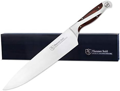  8-Inch Chef Knife - High Carbon German Forged Steel - Professional Kitchen Knife - Ergonomic Quad-Tang Pakkawood Handle
