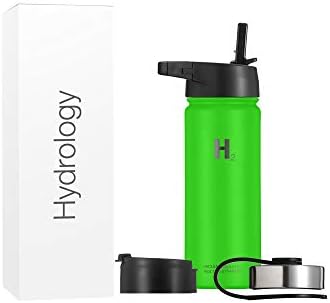  Ydrology Water Bottle - 18 Oz, 22 Oz, 32 Oz, 40 Oz, Or 64 Oz With 3 LIDS Double Wall Vacuum Insulated Stainless Steel Wide Mouth Sports Hot & Cold Thermos (22 Oz, Pacific Blue)