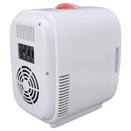  Mini Fridge,6L Mini Refrigerator Portable Dual Purpose Cooler Warmer Small Fridge For Skincare, Foods, Medications, Bedroom, Travel US Plug 110V Pink
