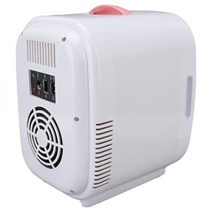  Mini Fridge,6L Mini Refrigerator Portable Dual Purpose Cooler Warmer Small Fridge For Skincare, Foods, Medications, Bedroom, Travel US Plug 110V Pink