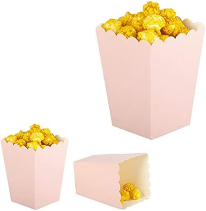  Navy Blue And Yellow Popcorn Boxes Small Paper Popcorn Boxes Mini Cardboard Popcorn Boxes, Popcorn Containers For Party Decoration, Pack Of 24