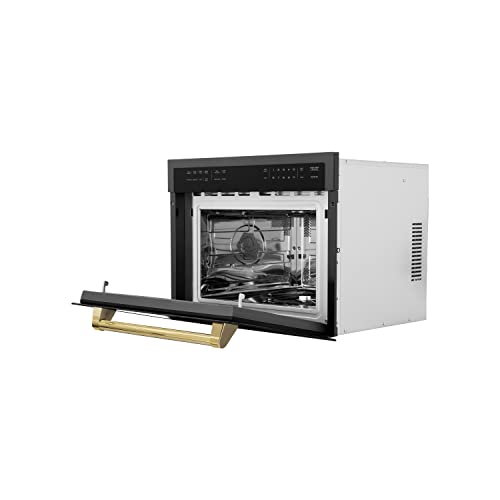  INE Autograph Edition 24" 1.6 Cu Ft. Built-in Convection Microwave Oven In Black Stainless Steel And Gold Accents