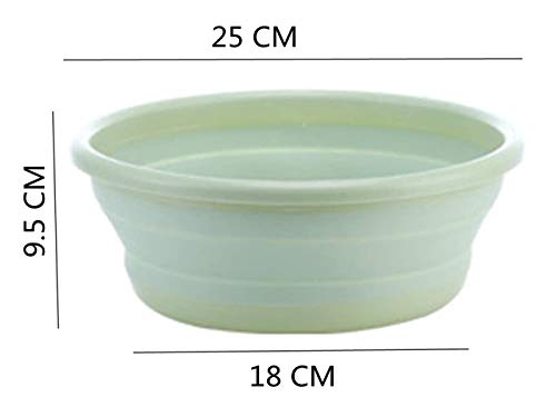  Xjs 10" Multi-Purpose Collapsible Dish Tub Bowl BPA-Free Round Lightweight Collapsible Wash Basin (Green)