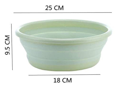  Xjs 10" Multi-Purpose Collapsible Dish Tub Bowl BPA-Free Round Lightweight Collapsible Wash Basin (Green)