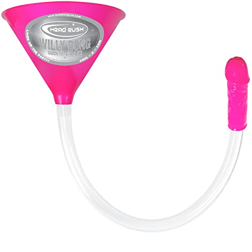  Head Rush Willy Beer Bong - Bachelorette Bongs For Drinking Games, Beer Drinking Accessories + Plastic Funnel, Adult Mouthpiece & White Tube, Beer Funnel Girl Party Games, Party Essentials Ultimate