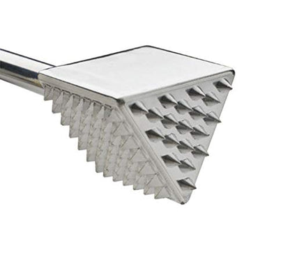  Amco Houseworks 4-in-1 Metal Meat Tenderiser Mallet, 23 Cm (9"), 4.5 X 4.5 X 26 Cm, Silver