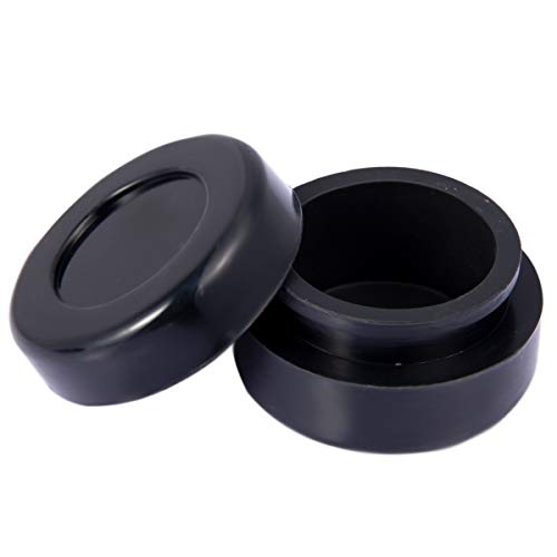  5ML Non-Stick Silicone Wax Containers 50pcs Multi Use Storage Jars Oil Concentrate (Black)