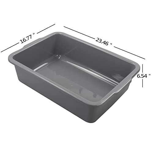  34 L Grey Plastic Bus Box, Commercial Bus Tubs, 4 Packs