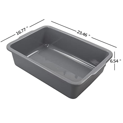  34 L Grey Plastic Bus Box, Commercial Bus Tubs, 4 Packs