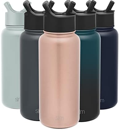  Water Bottle With Straw Lid Vacuum Insulated Stainless Steel Metal Thermos Bottles | Reusable Leak Proof BPA-Free Flask For Gym, Travel, Sports | Summit Collection | 32oz, Light Pink