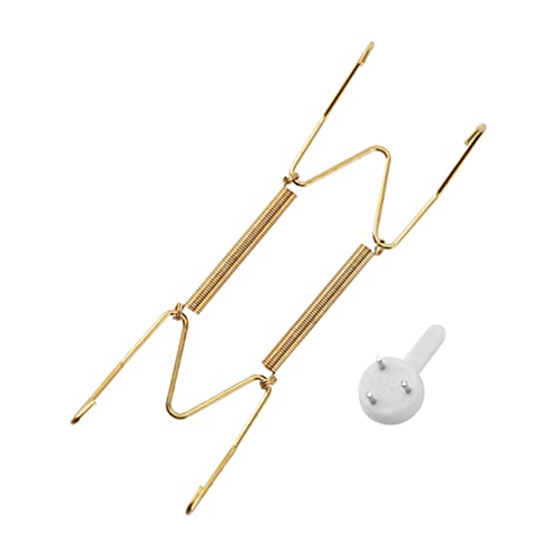  Lodokdre 20 Pieces 6 Inch Invisible Plate Hangers Wall Plate Hangers Brass Wire Plate Holders With 20 Pieces Wall Hooks