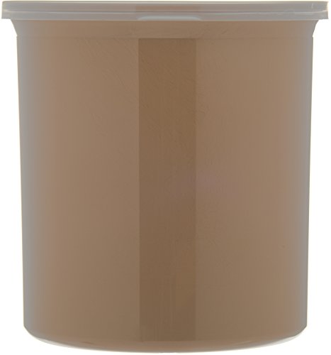  Round Storage Container With Lid, 1.2 Quart Crock, Beige