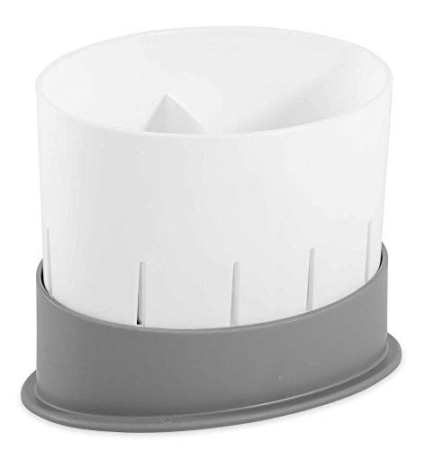 Camco 43513 Countertop Utensil Drainer - Perfect For Storing And Drying Eating Utensils, Sponges, Brushes And Soap - Includes A Perforated Drainer And Base To Keep Countertops Dry, White