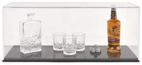  Acrylic Display Case 11'' X 29" With Ring, Black Base, And Lift Off Top For Countertop Use