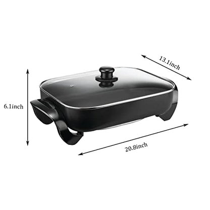  Large Capacity Nonstick Electric Skillet - Serves 4 To 6 People (16 Inch)