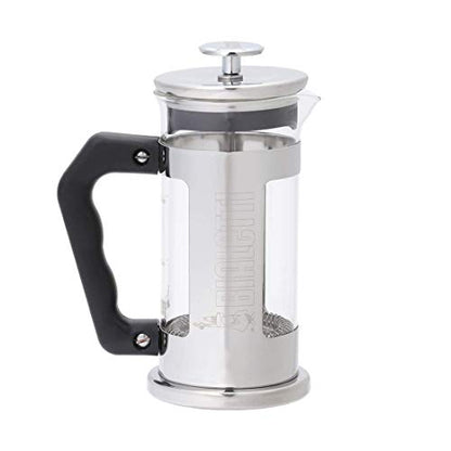 Bialetti 06700 3-Cup French Press Coffee Maker, Premium Stainless Steel, Silver