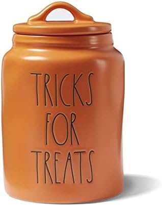  Ae Dunn Ceramic Cookie Jar, Dog Biscuit Kitchen Canister With Lid, Hand-Lettered “Treats” Snack Jar
