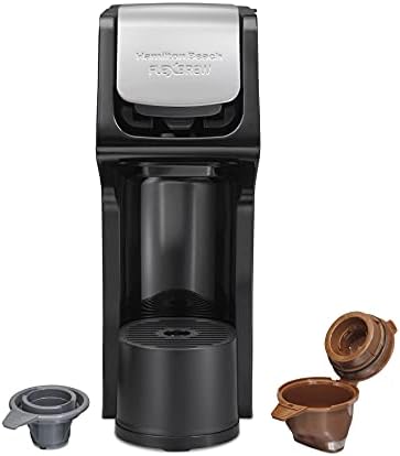 Hamilton Beach 49900 FlexBrew Single-Serve Coffee Maker Compatible With Pod Packs And Grounds, 8 Ounces, Black-Fast Brewing