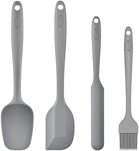  Silicone Spatula Set, Heat-Resistant Non-Stick One Piece Design Spatula For Cooking, Baking And Mixing, Dishwasher Safe, Set Of 4 Black