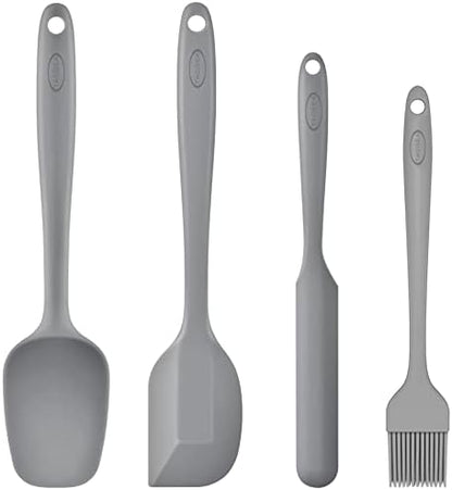  Silicone Spatula Set, Heat-Resistant Non-Stick One Piece Design Spatula For Cooking, Baking And Mixing, Dishwasher Safe, Set Of 4 Black