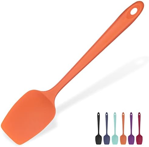  Heat Resistant Silicone Large Spatula: U-Taste 600ºF High Heat Flexible 11.38in Silicon Mixing Stirring Cooking Scraping Baking Bowl Scraper Seamless Spreader For Kitchen Nonstick Cookware (Aqua Sky)