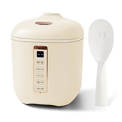  Mini Rice Cooker 2-Cups Uncooked, 1.2L Portable Non-Stick Small Travel Rice Cooker, Beige & CHACEEF Travel Electric Kettle, 350ml Small Portable Kettle With Non-stick Coating, Pink