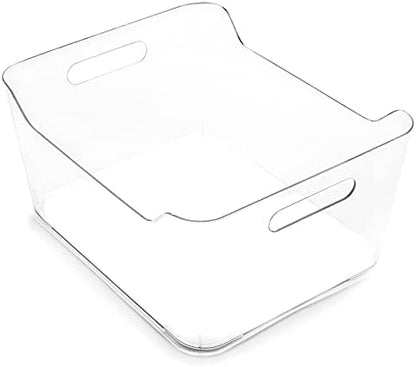  | Plastic Storage Bins, Large | The SOHO Collection | Multi-Use Organizer Bins | Built-in Handles | BPA-Free | Pantry Organization | Home Organization | Fridge Organizer | Freezer Organizer