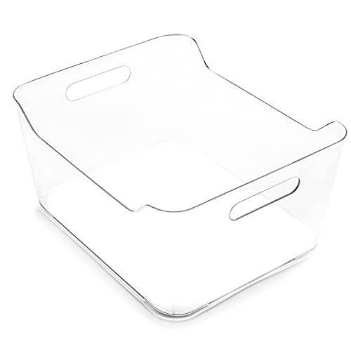  | Plastic Storage Bins, X-Large - 12 Pack | THE SOHO COLLECTION | Multi-Use Organizer Bins | Built-in Handles | BPA-Free | Pantry Organization | Home Organization | Fridge Organizer | Freezer Org