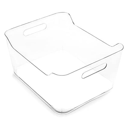  | Plastic Storage Bins, X-Large - 12 Pack | THE SOHO COLLECTION | Multi-Use Organizer Bins | Built-in Handles | BPA-Free | Pantry Organization | Home Organization | Fridge Organizer | Freezer Org