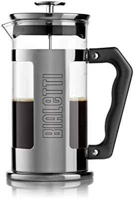 Bialetti 06700 3-Cup French Press Coffee Maker, Premium Stainless Steel, Silver
