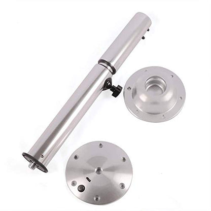  Adjustable Table Pedestal, Silver Aluminum Table Stand Leg Bases For Marine Boat Caravan Motorhome Workrooms 22-28 Inch Height Convenient And Portable