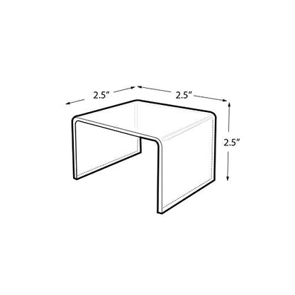  515328 2.5" Square Acrylic Riser (4 Pack)