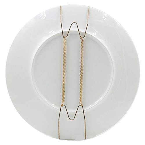  Wall Dish Spring Holder Dismountable Securing Clip Fixed Home Decor Wall Display Golden Dish Decoration Crafts 6/7/8/10/12/14/16 Inch(10 Inch)