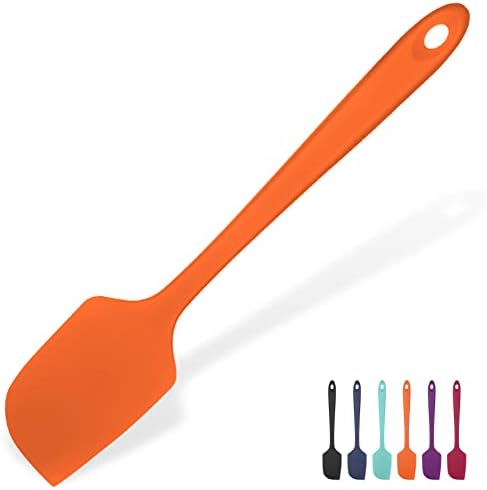  Heat Resistant Silicone Large Spatula: U-Taste 600ºF High Heat Flexible 11.38in Silicon Mixing Stirring Cooking Scraping Baking Bowl Scraper Seamless Spreader For Kitchen Nonstick Cookware (Aqua Sky)