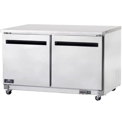  UC60F 60-Inch Two-Door Undercounter Work Top Freezer, Stainless Steel, 1/2-HP, 115v
