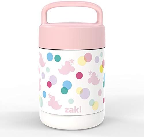  Kids' Vacuum Insulated Stainless Steel Food Jar With Carry Handle, Thermal Container For Travel Meals And Lunch On The Go, 12 Oz, Lilo And Stitch